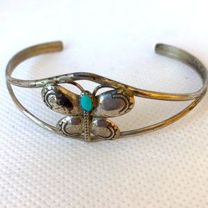 sterling? silver Turquoise butterfly bracelet